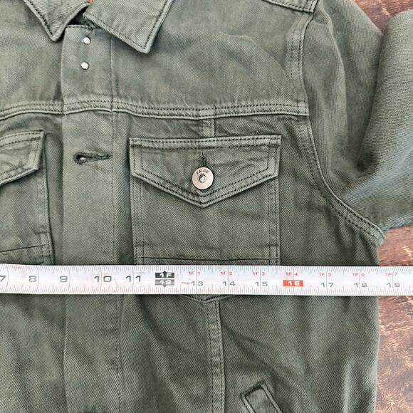 PAIGE Men's Small Reg Fit Scout Denim Trucker Jacket in Vintage Pine - Picture 7 of 9